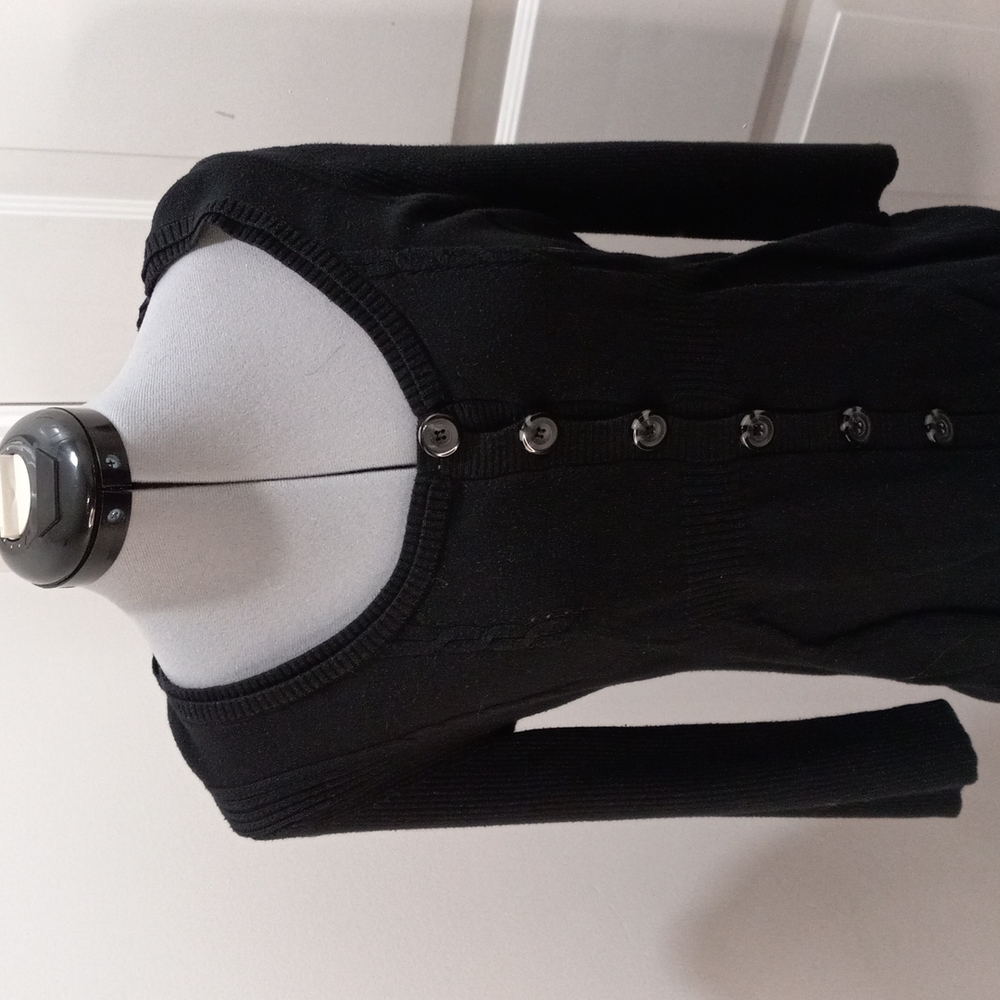 DKNY Jeans Black Sweater Button Front, Size Med